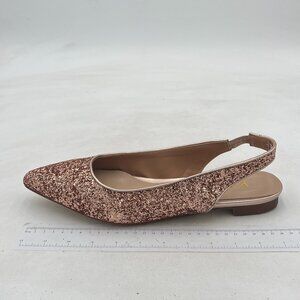 YDN Women's Pointed Toe Slingback Ballet Flats Low Heel Slide Sandals